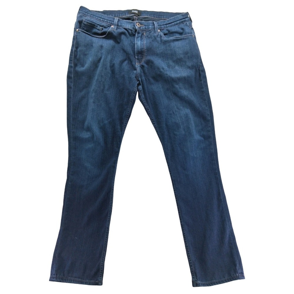 Paige Federal Jeans Mens 36x33 Blue Dark Wash Slim Straight Denim Stretch